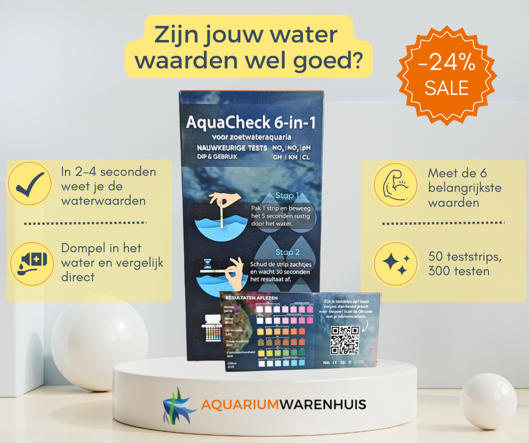 AquaCheck kwaliteit teststrips 6 waarden Aquariumwarenhuis