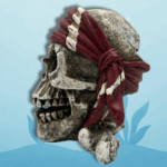 Piraten Schedel Rood Links