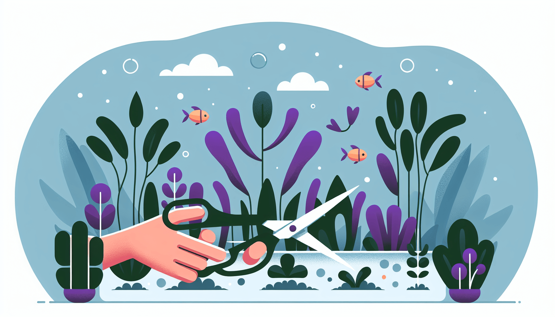 Hoe aquariumplanten snoeien met dichte begroeiing grindbodem en filterbuis