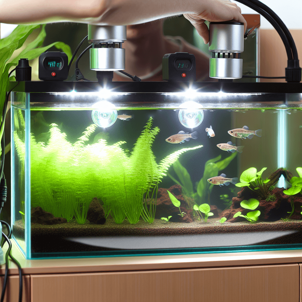Welke aquariumverlichting heb ik nodig met kleurrijke vissen waterplanten en thermometer