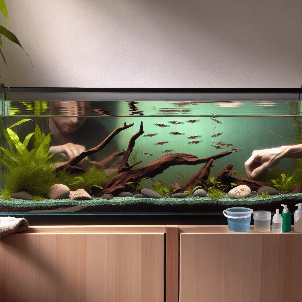 Hoe maak je een biotoopaquarium met tropische vissen waterplanten en drijfhout