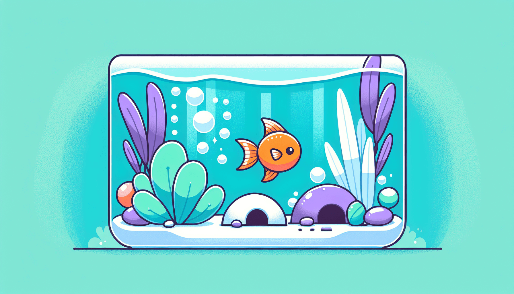 Veilige aquariumdecoratie voor vissen met stenen waterplanten en grind