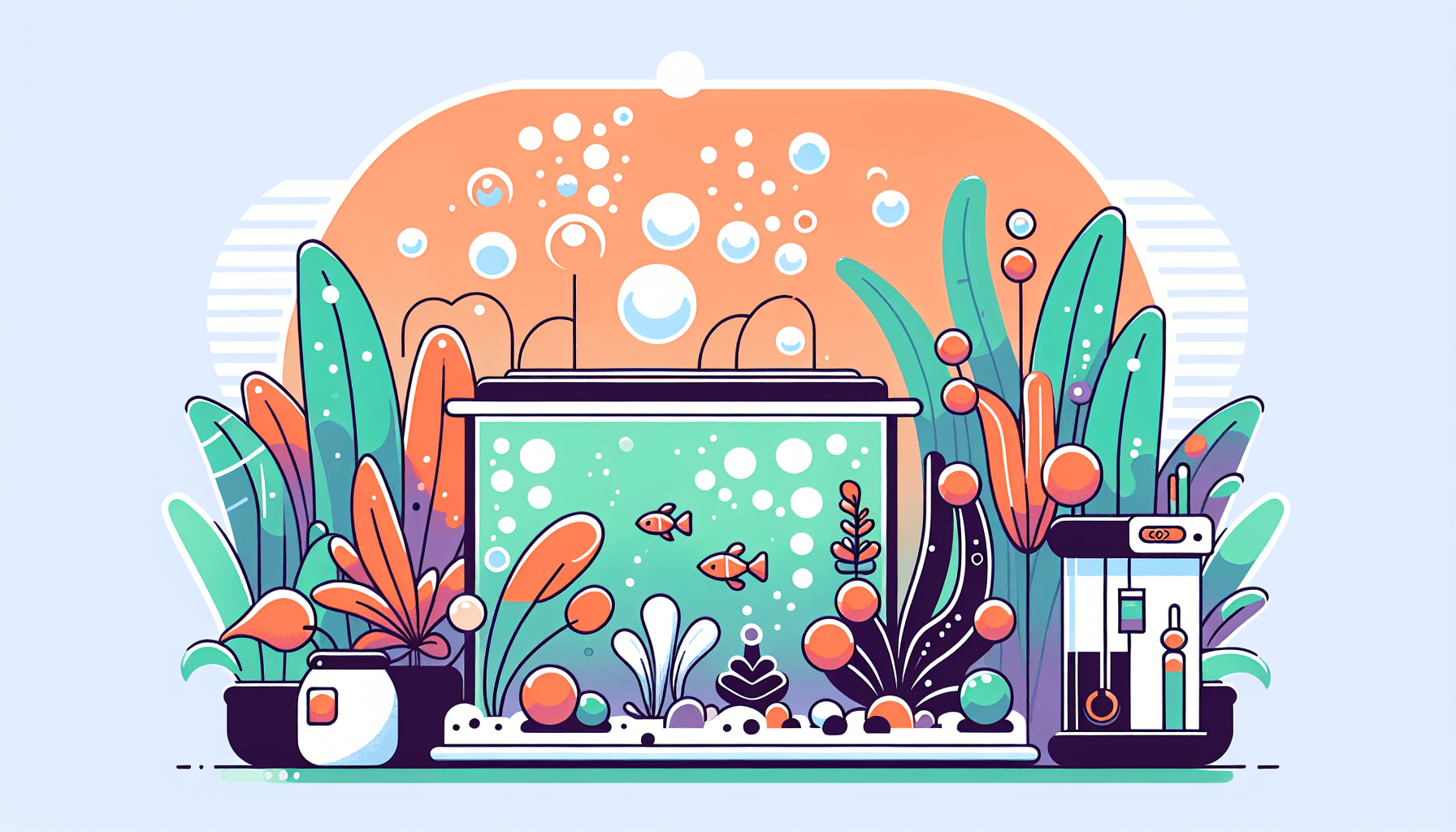 CO2 tekort in aquarium met groene waterplanten grindbodem en filterbuis