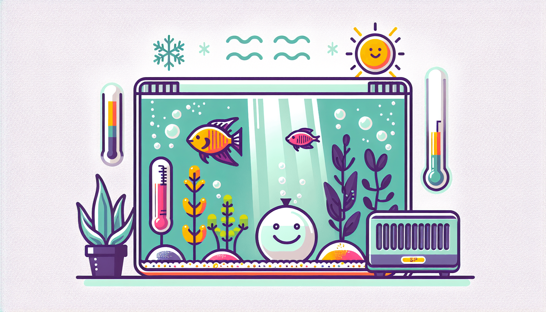Hoe watertemperatuur stabiel houden in aquarium met temperatuurmeter verwarming waterplanten en grindbodem