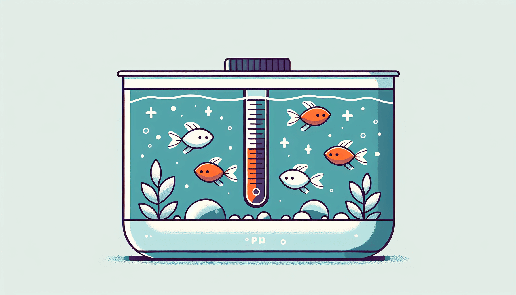 pH-crash in aquarium met grind waterplanten en temperatuurmeter