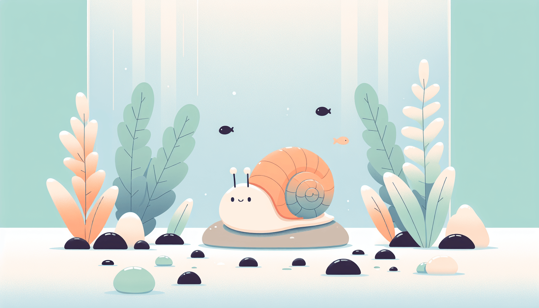 Slakkenplaag in aquarium met grind waterplanten en filterbuis