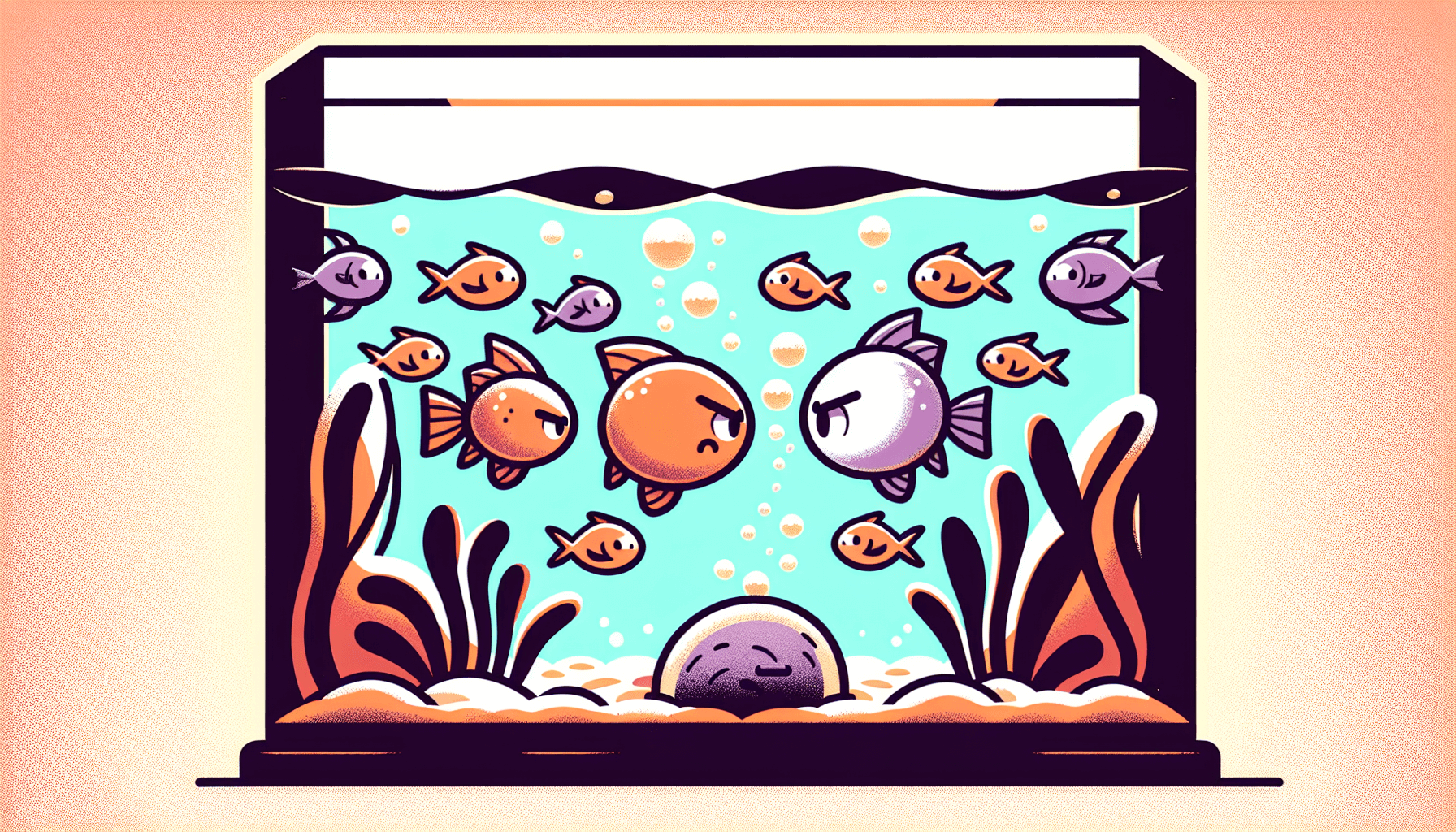 Waarom vallen aquariumvissen elkaar aan tussen waterplanten en grind