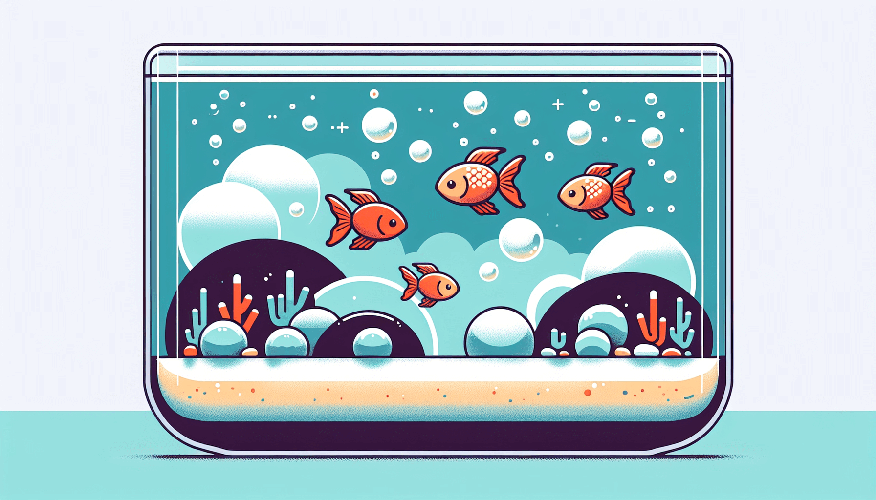 Gasbellenziekte bij aquariumvissen met waterplanten grind en filterbuis