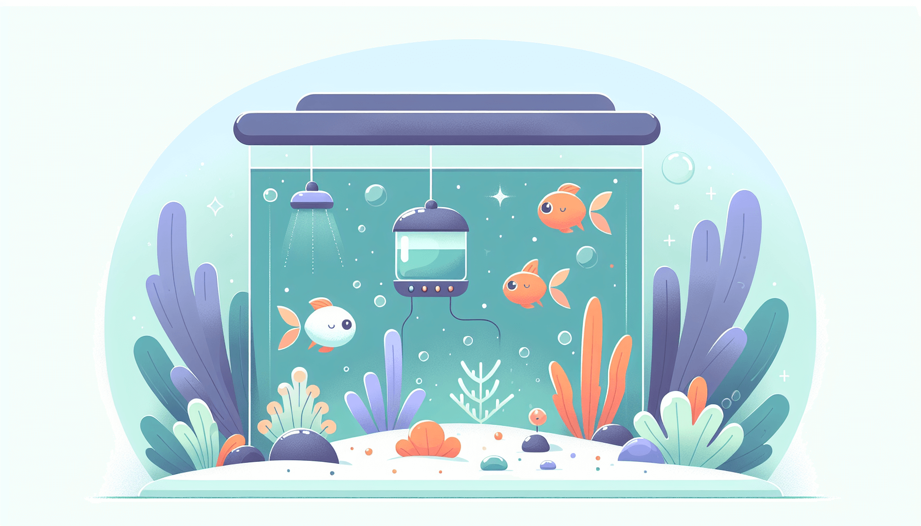 Aquarium voor vakantie met automatische voerder tijdschakelaar en waterplanten