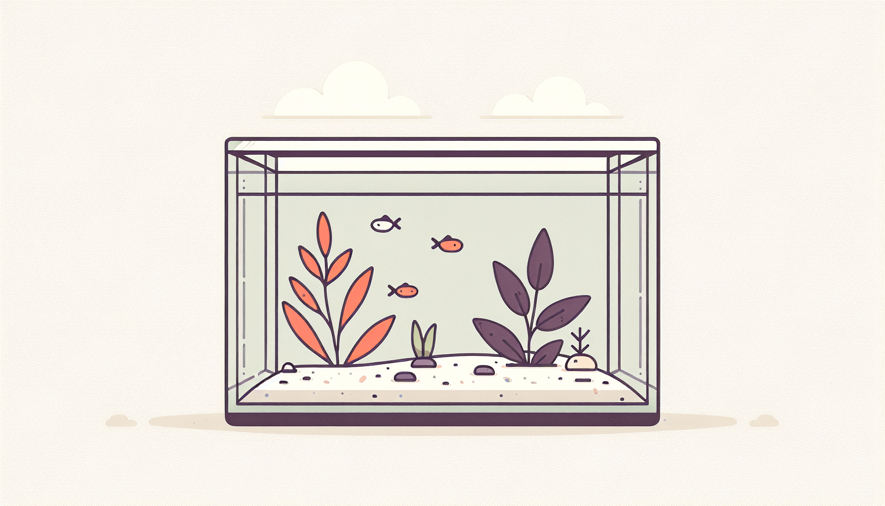 Old tank syndrome voorkomen met aquarium donkere grindbodem waterplanten en temperatuurmeter