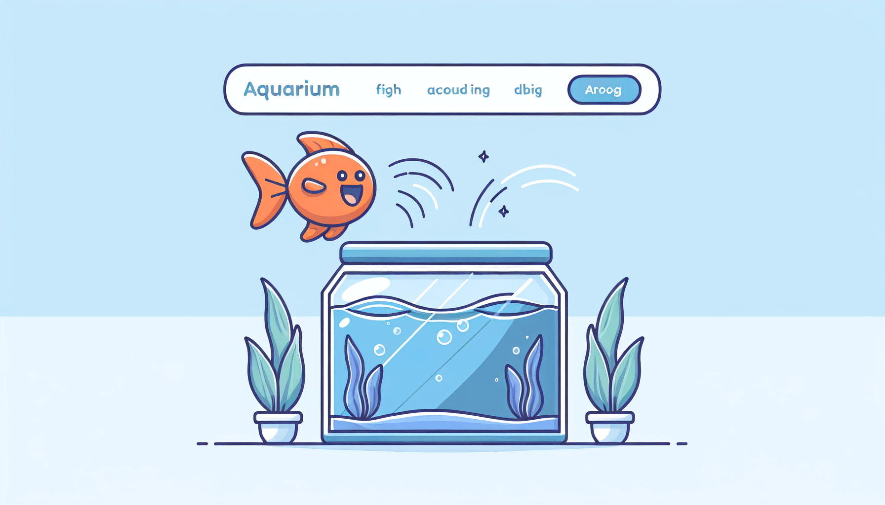 Waarom springen vissen uit het aquarium met springnet waterplanten en grind