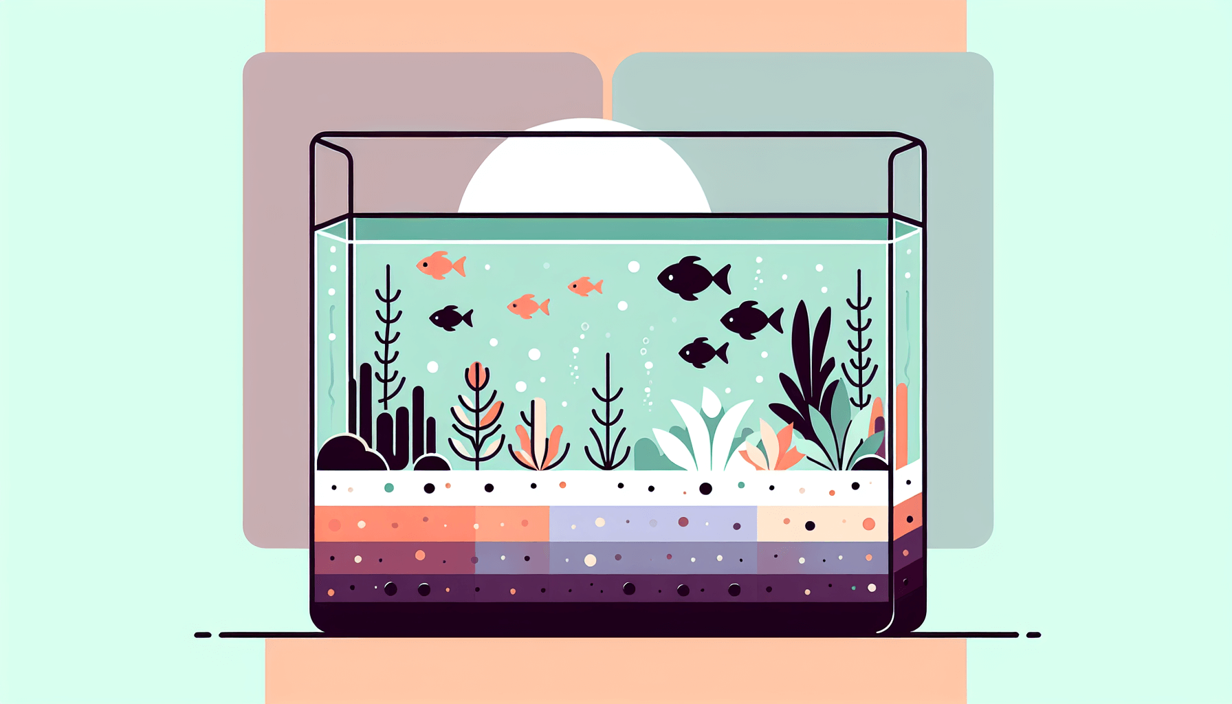 Aquariumkleuren die visgedrag en plantengroei beïnvloeden met grindbodem en waterplanten