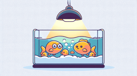 Aquariumlichtvervuiling met LED-licht grind waterplanten en tropische vissen