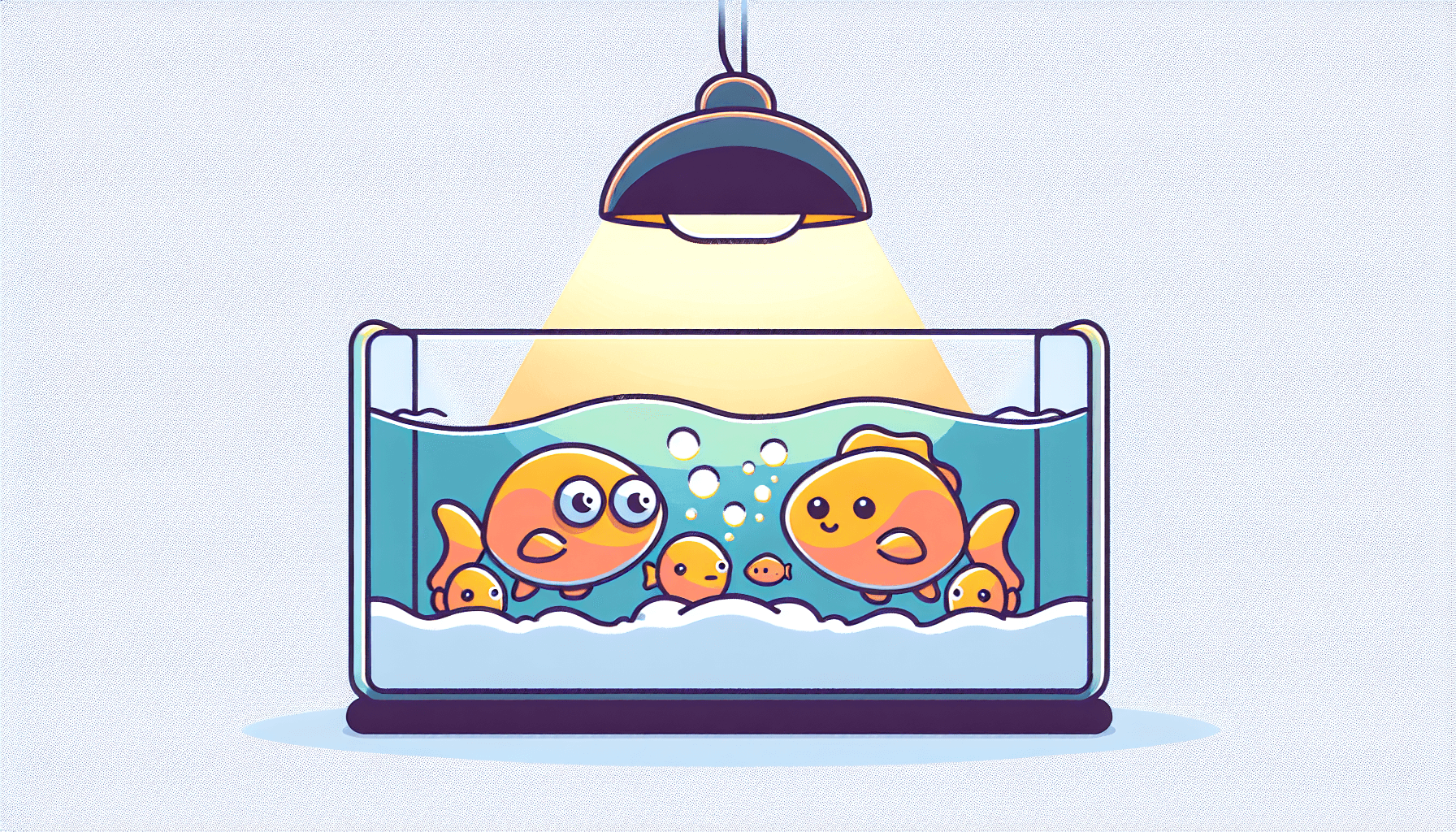 Aquariumlichtvervuiling met LED-licht grind waterplanten en tropische vissen