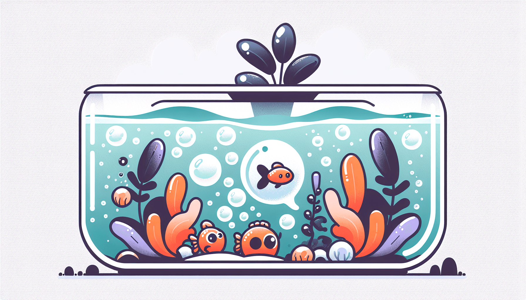 Oververzadigde CO2 in aquarium bij tropische vis met gasbellen en waterplanten