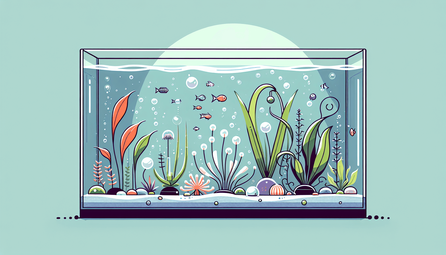 Aquariumplanten verbeteren waterkwaliteit met grind en filterbuis