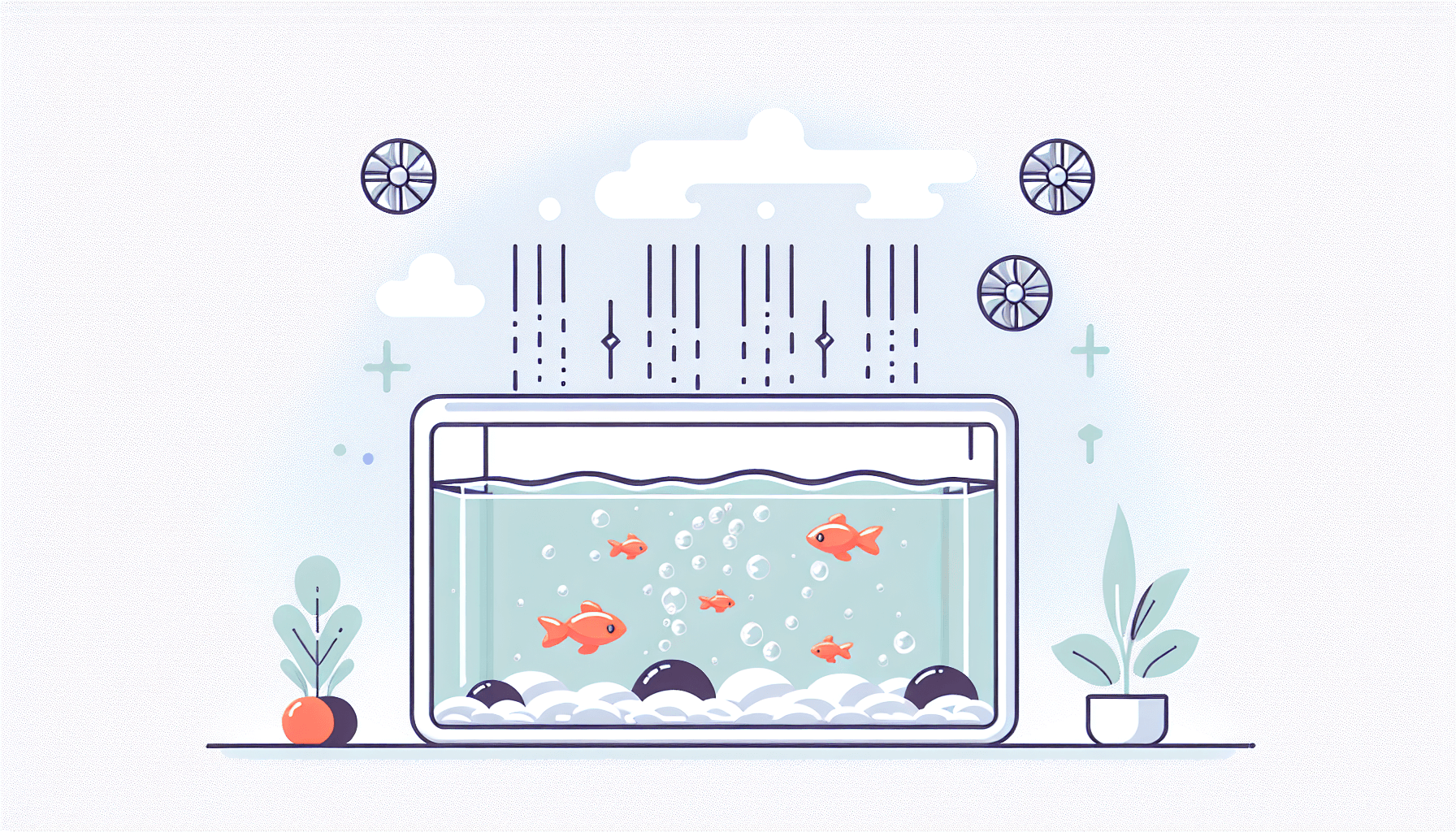 Goede aquariumventilatie met LED-deksel condensvorming waterplanten en filterbuis