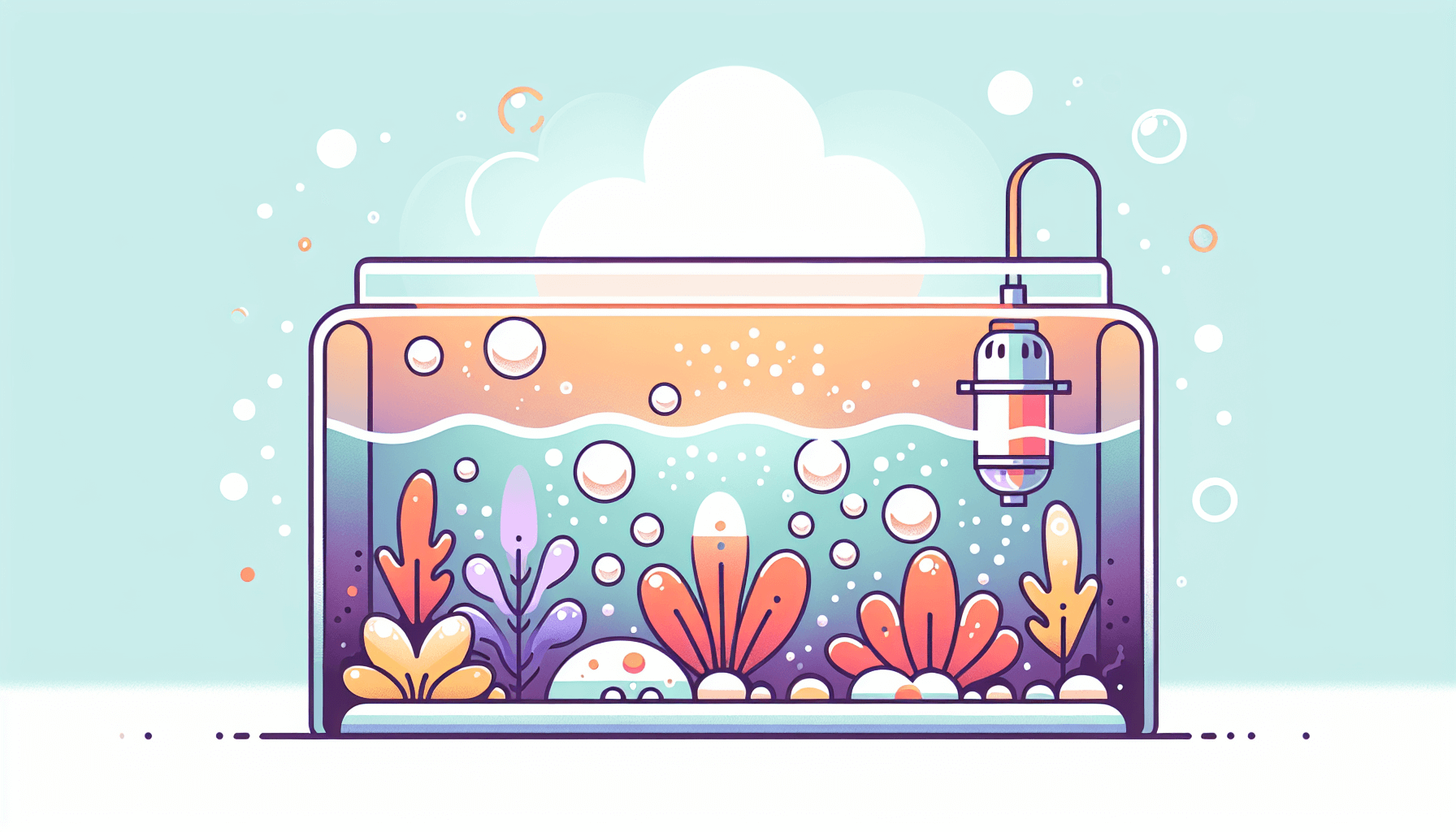 CO2 verdeling in aquarium met CO₂-diffuser waterplanten grind en filterbuis