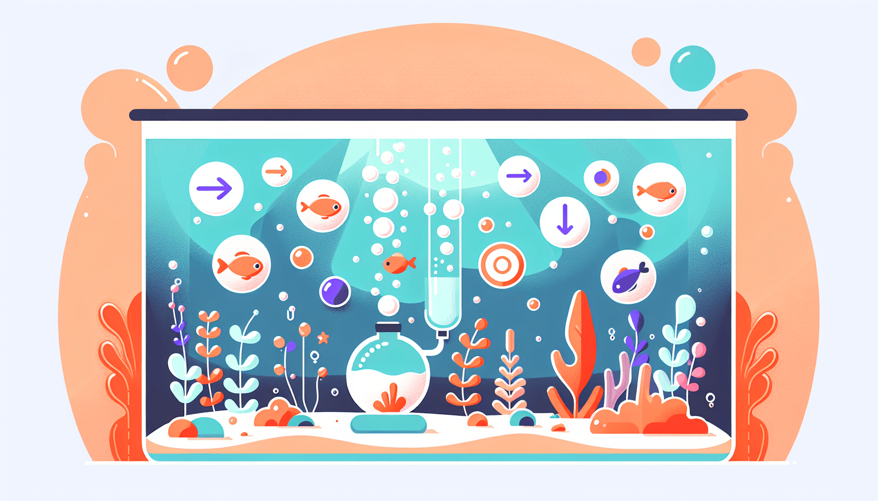 Zuurstof in stikstofcyclus aquarium met luchtsteen temperatuurmeter en waterplanten