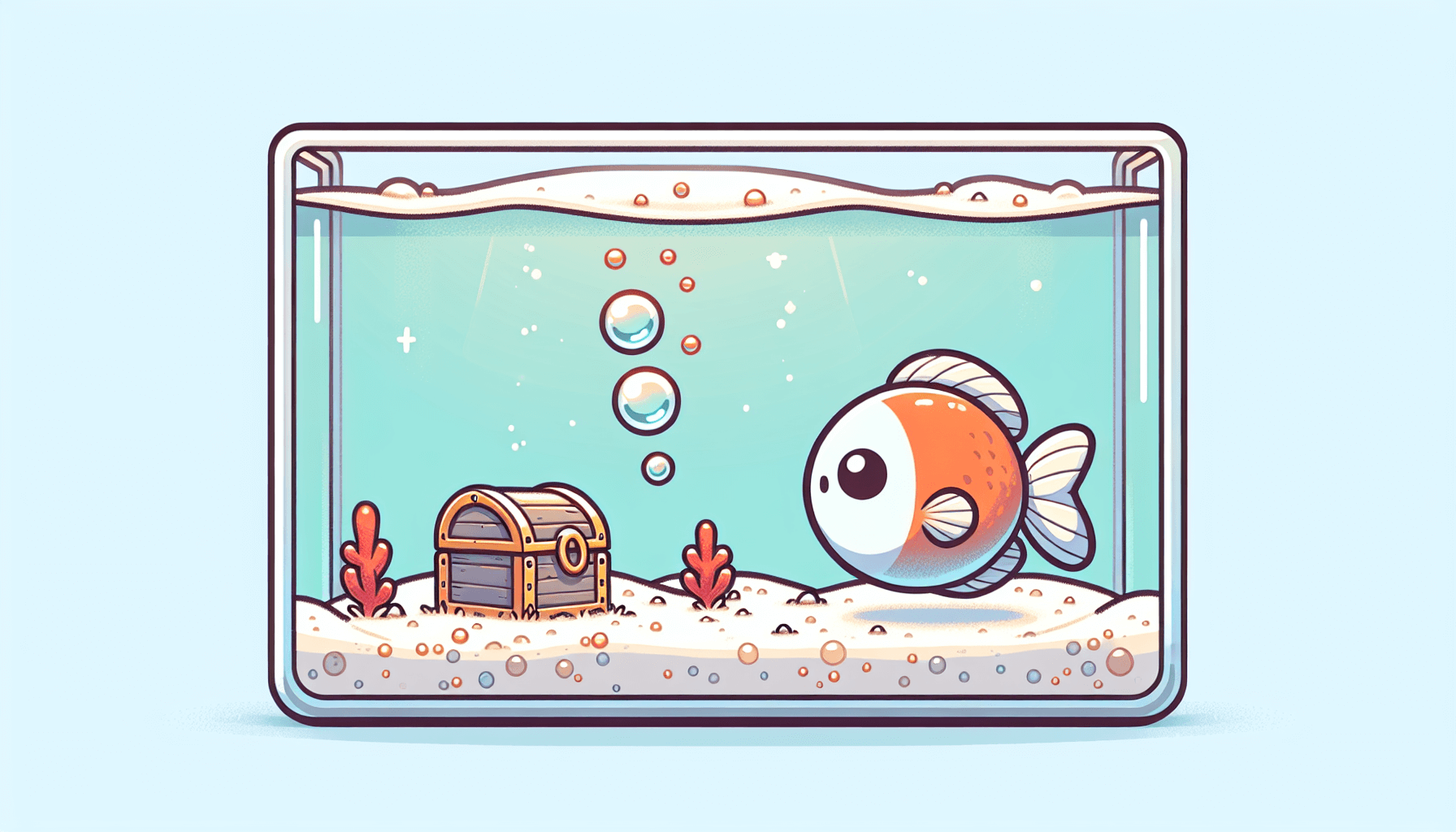 Oxidatie in aquarium bij roestvlekken op metalen decoratie grind en waterplanten