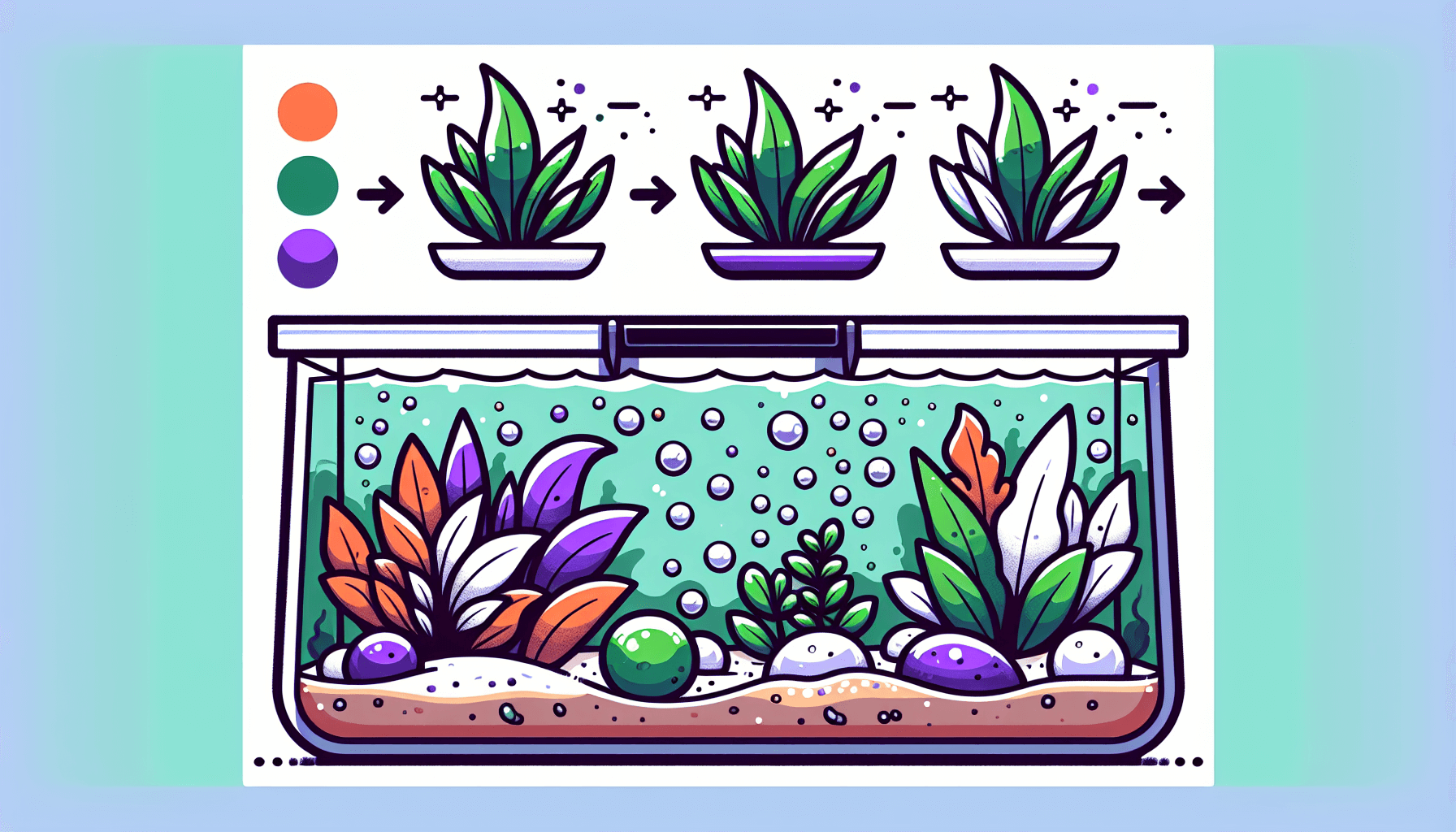 Hormonale onbalans bij aquariumplanten met grind temperatuurmeter en filterbuis