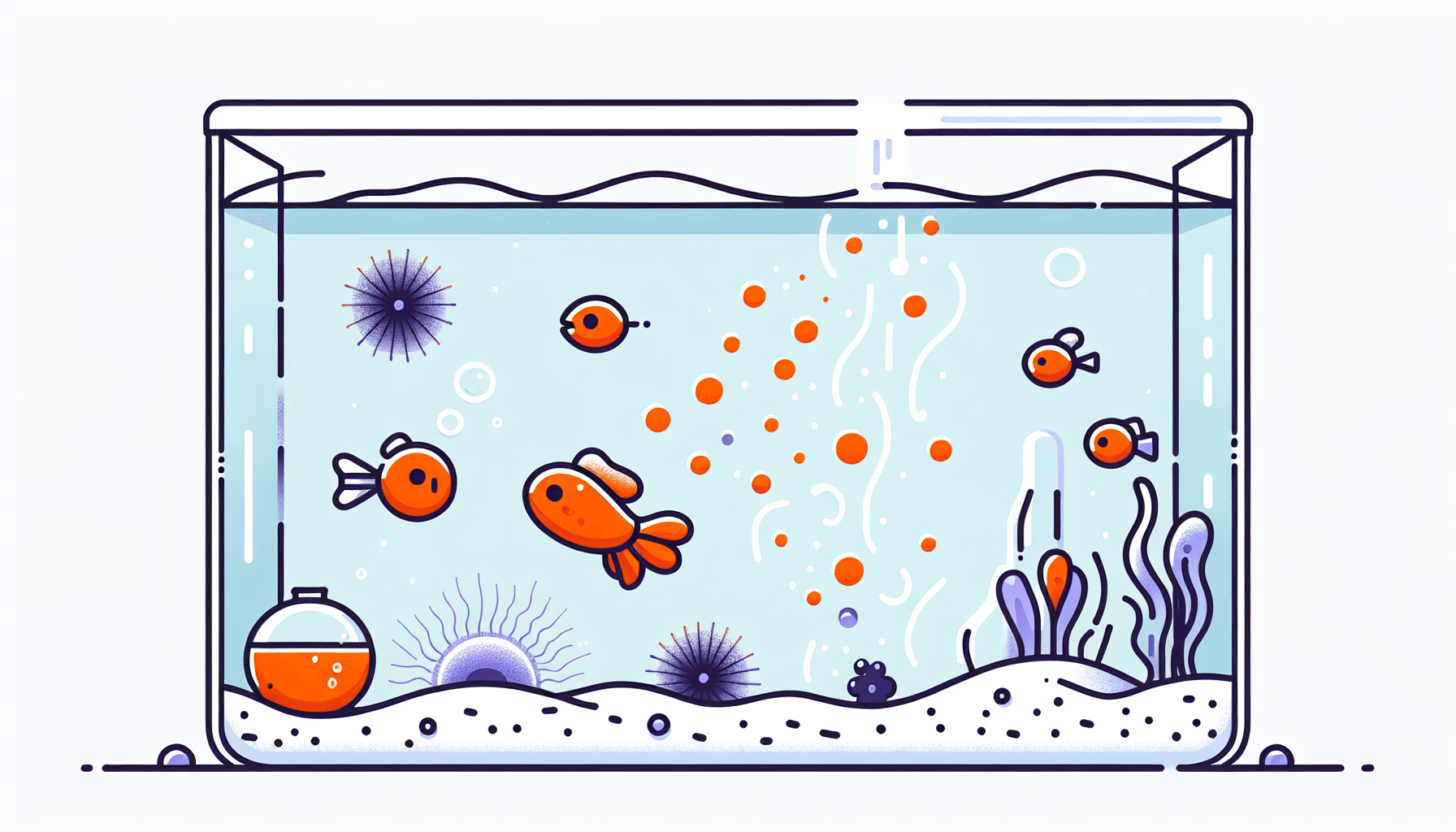 Overvoeding aquarium met troebel water waterplanten en grind