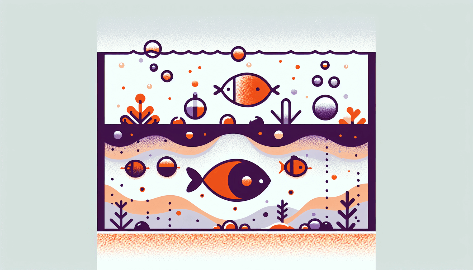 Osmotische stress bij aquariumvissen met waterplanten grind en temperatuurmeter