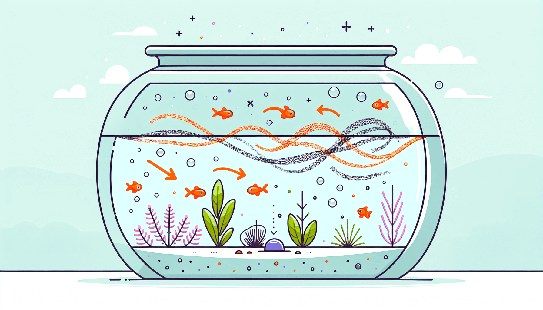 Hoe voorkom je biofilm in aquarium met stromingspomp waterplanten grind en filterbuis