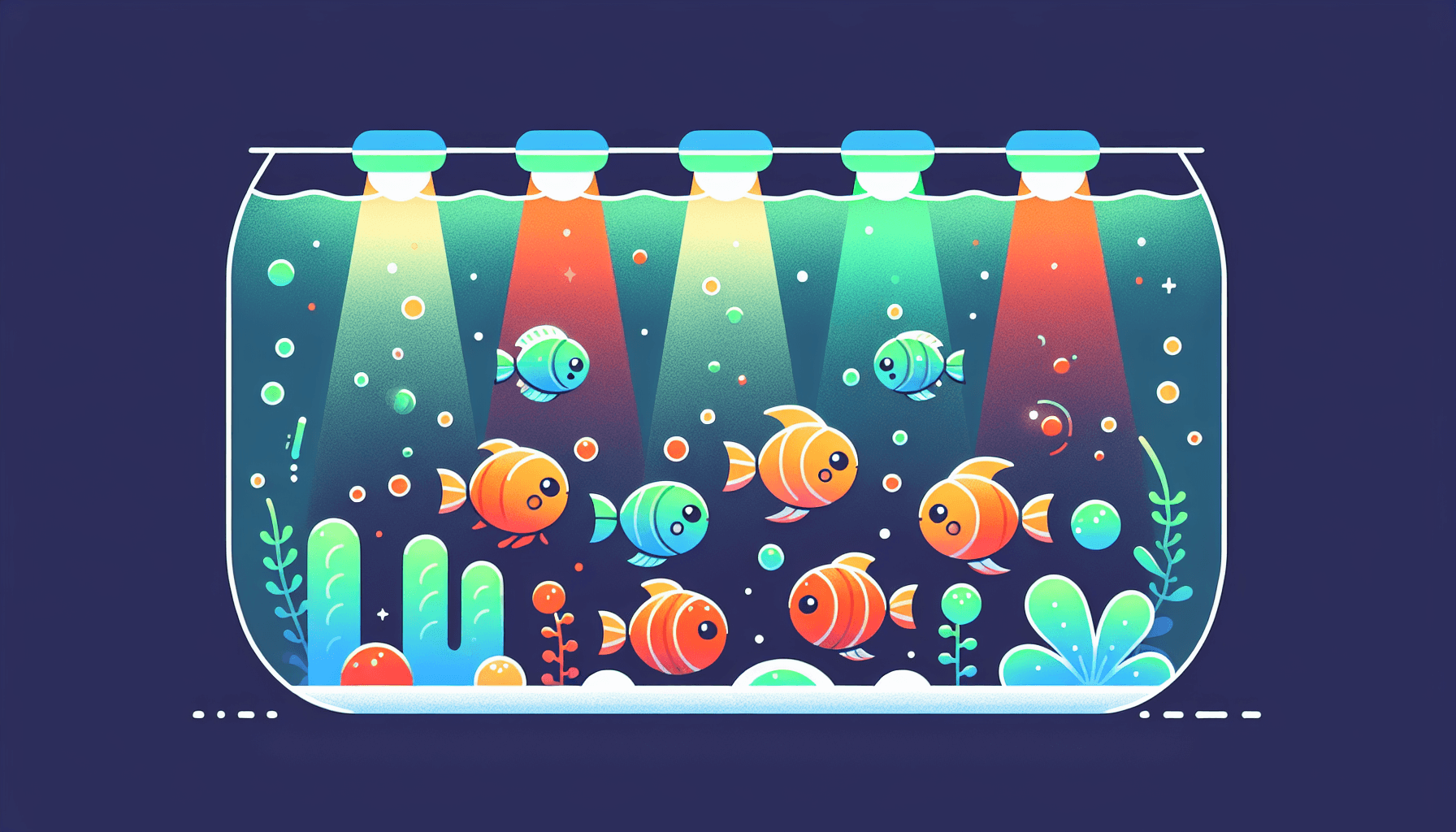 Welk licht is het beste voor aquariumvissen met tropische vissen waterplanten en grindbodem